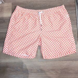 Onia The Charles Orange Print Men's Swim Trunks Sz XXL